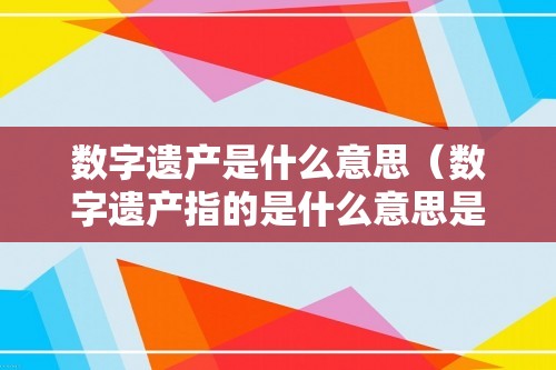 数字遗产是什么意思（数字遗产指的是什么意思是什么）