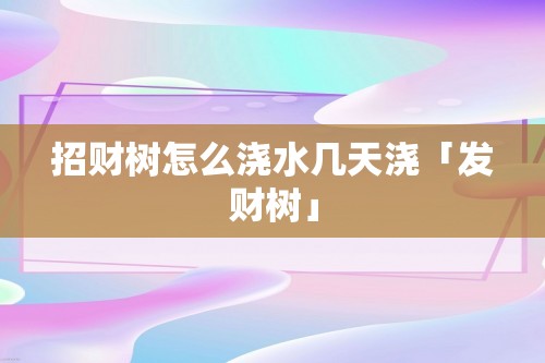 招财树怎么浇水几天浇「发财树」