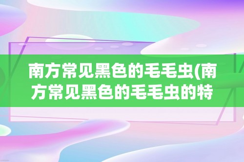 南方常见黑色的毛毛虫(南方常见黑色的毛毛虫的特点)