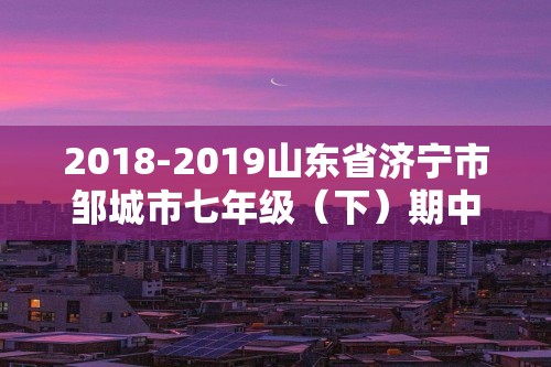 2018-2019山东省济宁市邹城市七年级（下）期中历史试卷（含解析）