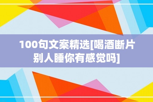 100句文案精选[喝酒断片别人睡你有感觉吗]