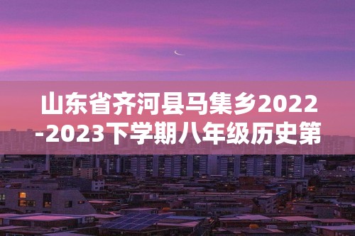 山东省齐河县马集乡2022-2023下学期八年级历史第二次月考试题（答案）