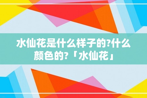 水仙花是什么样子的?什么颜色的?「水仙花」