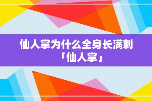 仙人掌为什么全身长满刺「仙人掌」