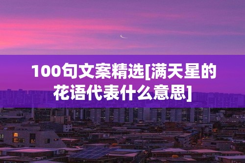 100句文案精选[满天星的花语代表什么意思]