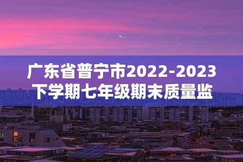 广东省普宁市2022-2023下学期七年级期末质量监测历史试题（无答案）