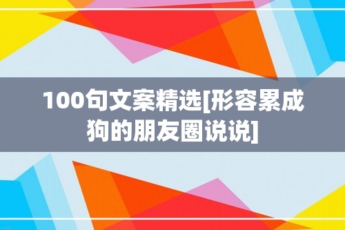 100句文案精选[形容累成狗的朋友圈说说]