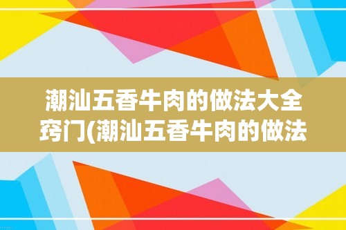 潮汕五香牛肉的做法大全窍门(潮汕五香牛肉的做法大全)