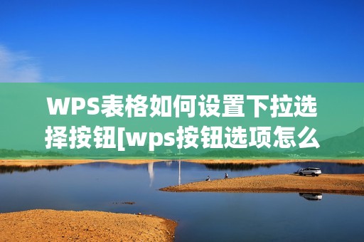 WPS表格如何设置下拉选择按钮[wps按钮选项怎么设置]