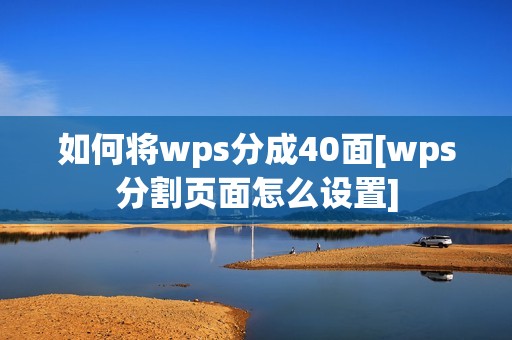 如何将wps分成40面[wps分割页面怎么设置]