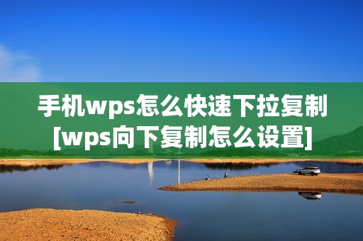 手机wps怎么快速下拉复制[wps向下复制怎么设置]