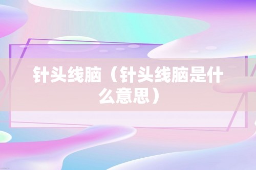 针头线脑（针头线脑是什么意思）