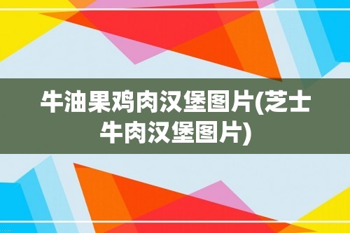 牛油果鸡肉汉堡图片(芝士牛肉汉堡图片)