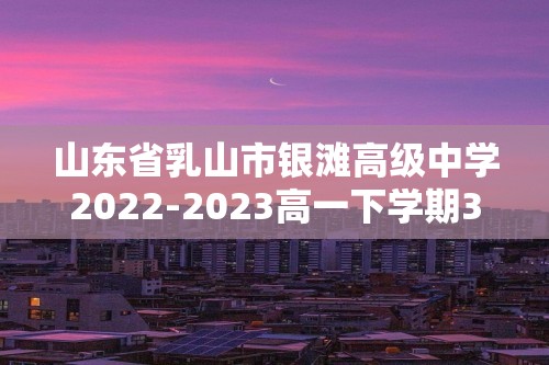 山东省乳山市银滩高级中学2022-2023高一下学期3月月考化学试题（答案）