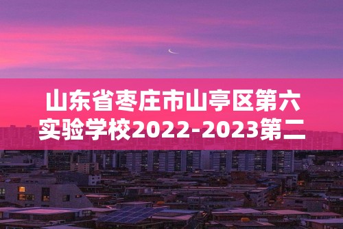 山东省枣庄市山亭区第六实验学校2022-2023第二学期七年级3月核心素养评价历史试题（答案）