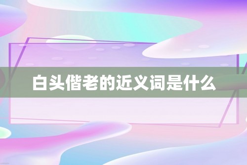 白头偕老的近义词是什么