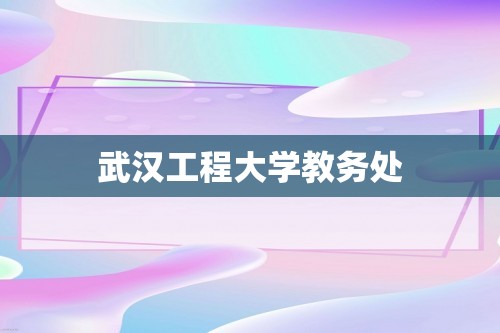 武汉工程大学教务处