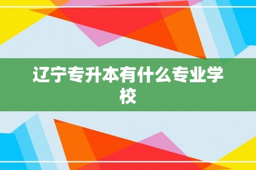 辽宁专升本有什么专业学校