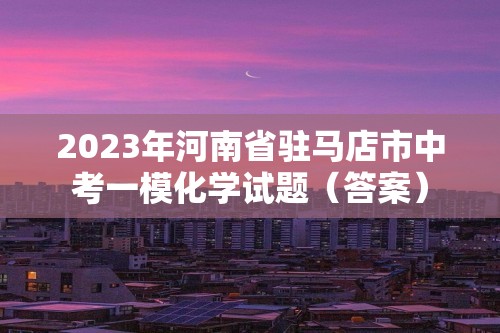 2023年河南省驻马店市中考一模化学试题（答案）