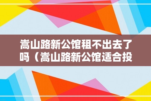 嵩山路新公馆租不出去了吗（嵩山路新公馆适合投资吗（嵩山路亚新公馆））