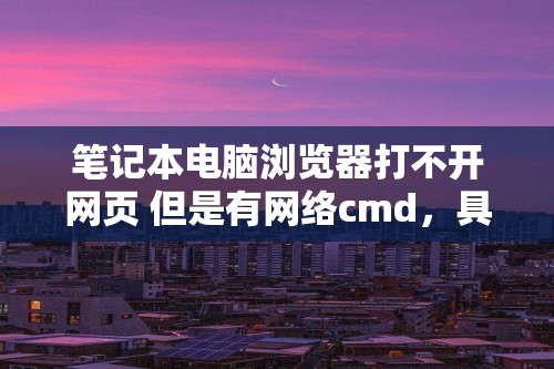 笔记本电脑浏览器打不开网页 但是有网络cmd，具体怎么弄