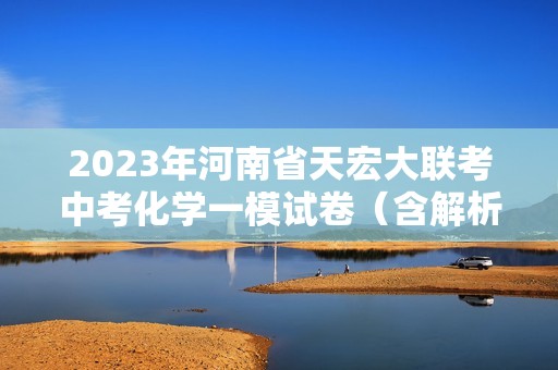 2023年河南省天宏大联考中考化学一模试卷（含解析）