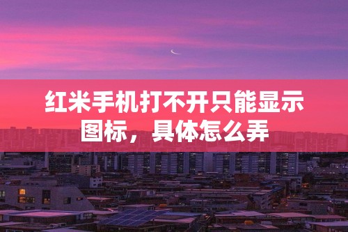 红米手机打不开只能显示图标，具体怎么弄