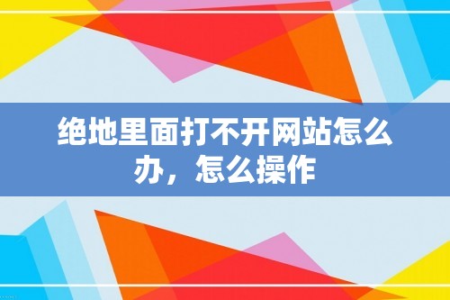 绝地里面打不开网站怎么办，怎么操作