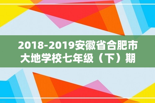 2018-2019安徽省合肥市大地学校七年级（下）期末历史试卷（含解析）