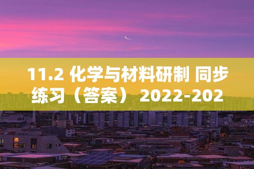 11.2 化学与材料研制 同步练习（答案） 2022-2023鲁教版九年级下册化学