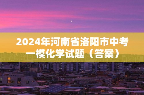 2024年河南省洛阳市中考一模化学试题（答案）